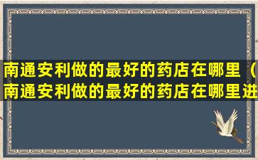 南通安利做的最好的药店在哪里（南通安利做的最好的药店在哪里进货）