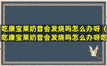 吃康宝莱奶昔会发烧吗怎么办呀（吃康宝莱奶昔会发烧吗怎么办呀吃什么药）