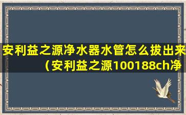 安利益之源净水器水管怎么拔出来（安利益之源100188ch净水器）