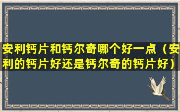 安利钙片和钙尔奇哪个好一点（安利的钙片好还是钙尔奇的钙片好）