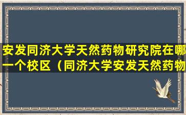 安发同济大学天然药物研究院在哪一个校区（同济大学安发天然药物研究院怎么样）