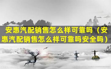 安惠汽配销售怎么样可靠吗（安惠汽配销售怎么样可靠吗安全吗）