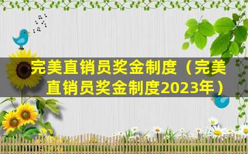 完美直销员奖金制度（完美直销员奖金制度2023年）