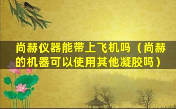 尚赫仪器能带上飞机吗（尚赫的机器可以使用其他凝胶吗）