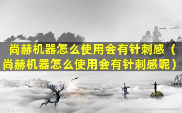 尚赫机器怎么使用会有针刺感（尚赫机器怎么使用会有针刺感呢）