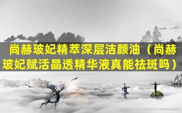 尚赫玻妃精萃深层洁颜油（尚赫玻妃赋活晶透精华液真能祛斑吗）