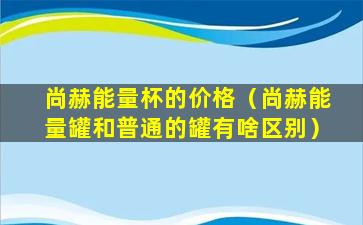 尚赫能量杯的价格（尚赫能量罐和普通的罐有啥区别）