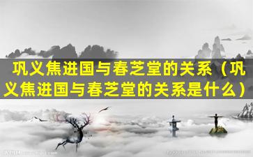 巩义焦进国与春芝堂的关系（巩义焦进国与春芝堂的关系是什么）