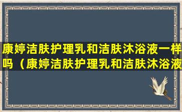 康婷洁肤护理乳和洁肤沐浴液一样吗（康婷洁肤护理乳和洁肤沐浴液一样吗怎么用）