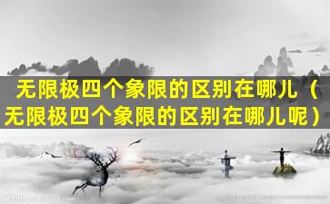 无限极四个象限的区别在哪儿（无限极四个象限的区别在哪儿呢）