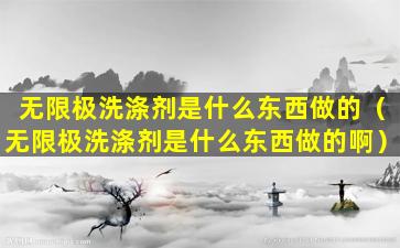 无限极洗涤剂是什么东西做的（无限极洗涤剂是什么东西做的啊）