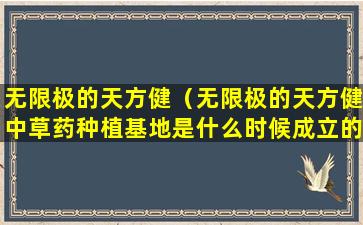 无限极的天方健（无限极的天方健中草药种植基地是什么时候成立的）