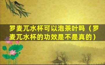 罗麦兀水杯可以泡茶叶吗（罗麦兀水杯的功效是不是真的）