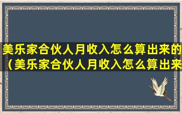 美乐家合伙人月收入怎么算出来的（美乐家合伙人月收入怎么算出来的呢）