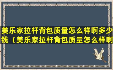 美乐家拉杆背包质量怎么样啊多少钱（美乐家拉杆背包质量怎么样啊多少钱一个）