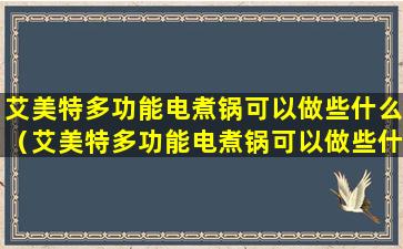 艾美特多功能电煮锅可以做些什么（艾美特多功能电煮锅可以做些什么食物）