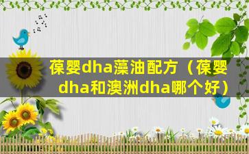 葆婴dha藻油配方（葆婴dha和澳洲dha哪个好）