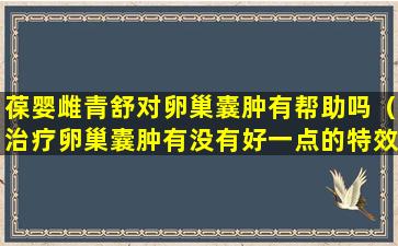 葆婴雌青舒对卵巢囊肿有帮助吗（治疗卵巢囊肿有没有好一点的特效药）