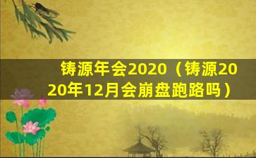 铸源年会2020（铸源2020年12月会崩盘跑路吗）